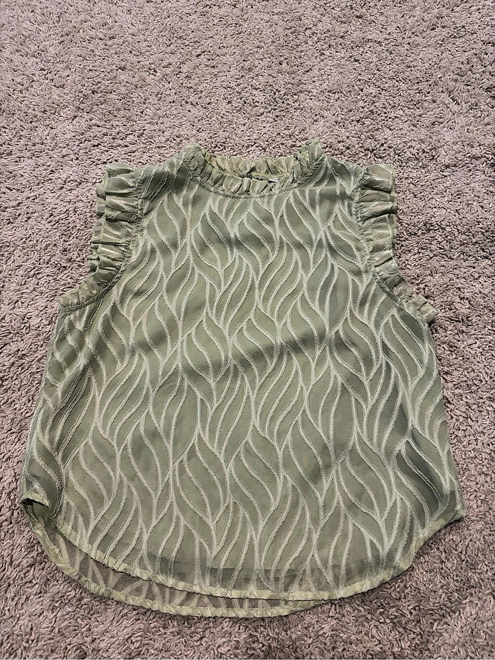 Women's Abstract Green Blouse Size Medium